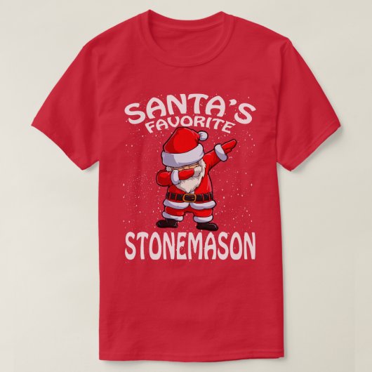 Santas Favoriete steenhouwer Kerstmis T-shirt (Design voorkant)