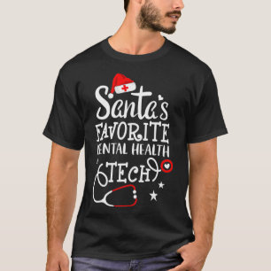 Santa's favoriete tech voor geestelijke gezondheid t-shirt