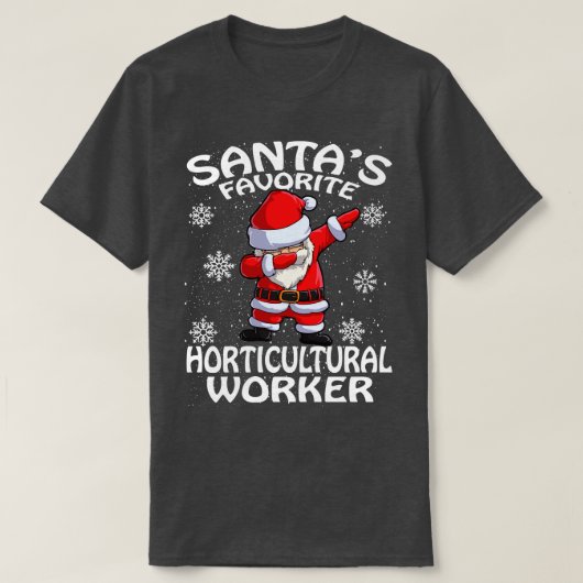 Santas favoriete tuinbouwer kerst t-shirt (Design voorkant)