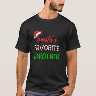 Santa's Favoriete Tuinman Gift Grappige Kerstmis P T-shirt