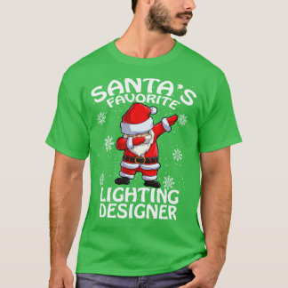 Santas Favoriete Verlichting Designer Kerstmis T-shirt
