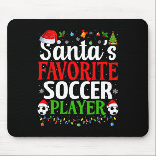 Santa's Favoriete Voetbalspeler Xmas Funny Christm Muismat