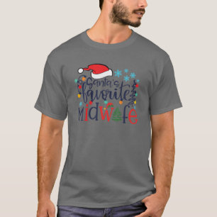 Santa's Favoriete vroedvrouw Merry Kerstman G T-shirt