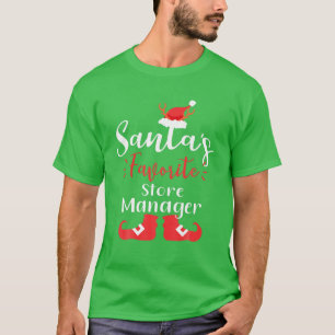 Santa's Favoriete Winkelmanager klapt kerstfeest z T-shirt