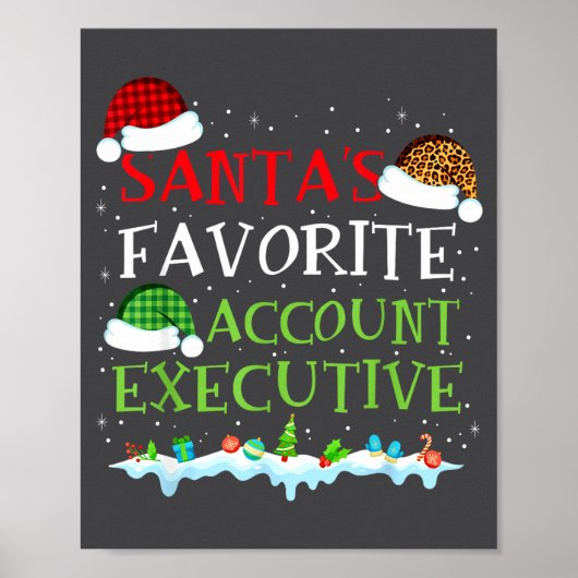 Santa's Favorite Account Executive Fun Christmas Poster (Voorkant)
