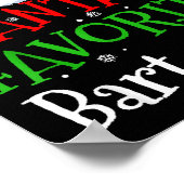 Santa's Favorite Bartender Christmas Party  Poster (Hoek)