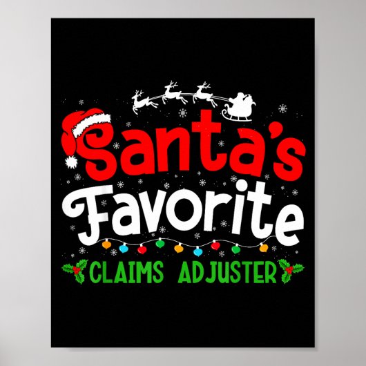 Santa's Favorite Claims Adjuster Christmas Party Poster (Voorkant)