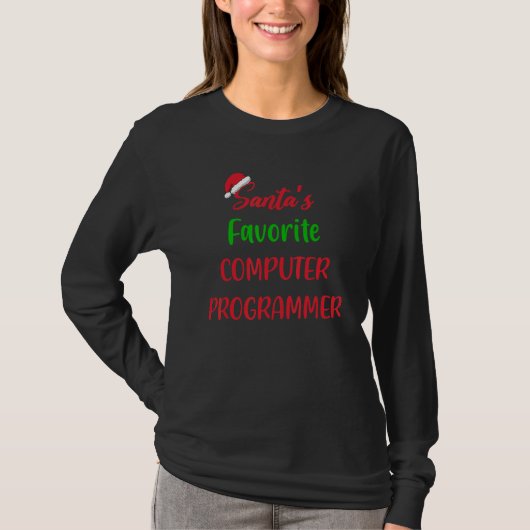 Santas Favorite Computer Programmer     Christmas T-shirt (Voorkant)