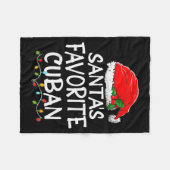 Santa's Favorite Cuban Christmas Santa Claus Tree  Fleece Deken (Voorkant (Horizontaal))