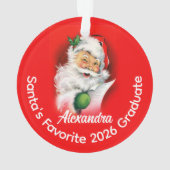 Santa's Favorite Custom Class of 2026 Graduate Ornament (achterkant)