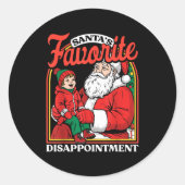 Santas Favorite Disapintment Funny Sarcastic Chris Ronde Sticker (Voorkant)