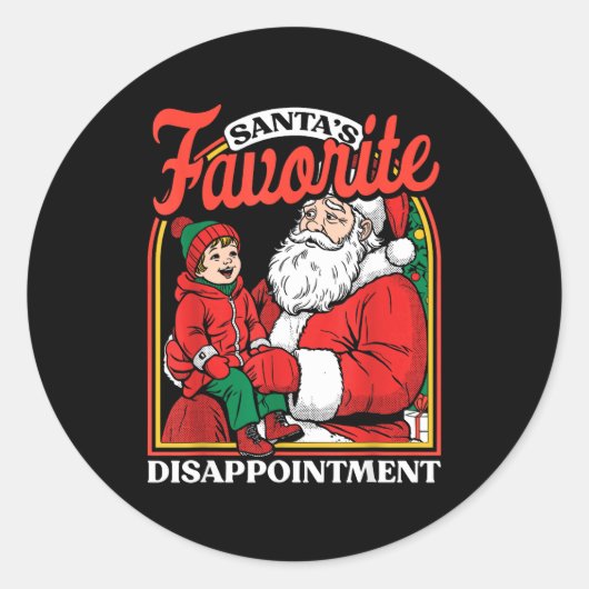 Santas Favorite Disapintment Funny Sarcastic Chris Ronde Sticker (Voorkant)