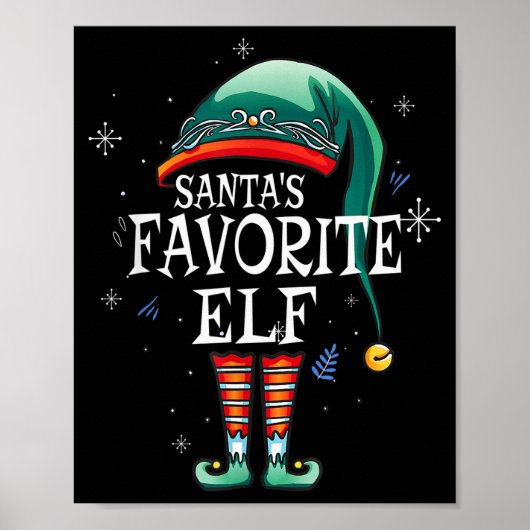 Santa's Favorite Elf The Matching Elf Family For C Poster (Voorkant)