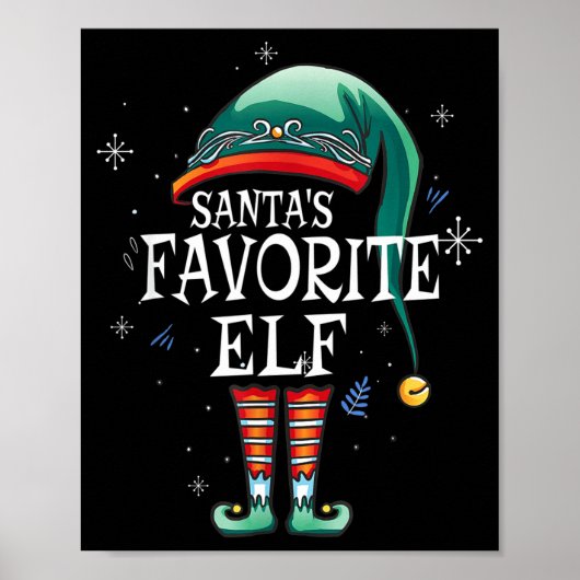 Santa's Favorite Elf The Matching Elf Family For C Poster (Voorkant)