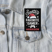 Santa's Favorite Gamer Personalized Gaming Xmas Button (Insitu)