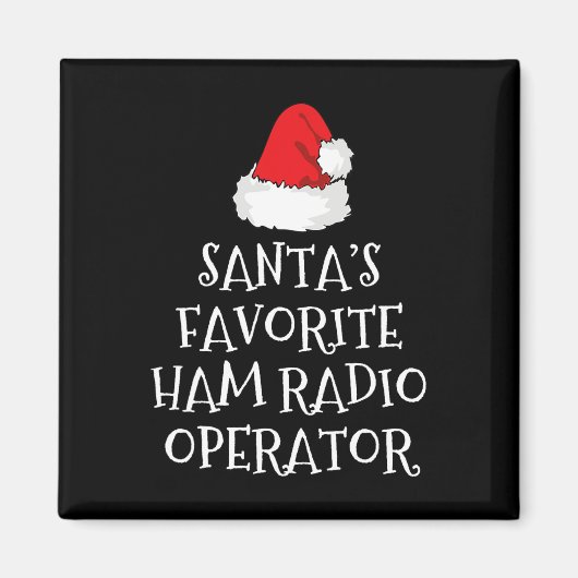 Santa's Favorite Ham Radio Operator Christmas Hat  Magneet (Voorkant)