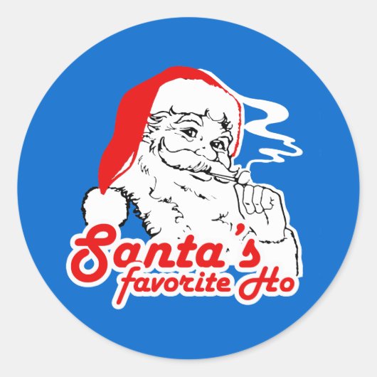 SANTA'S FAVORITE HO RONDE STICKER (Voorkant)