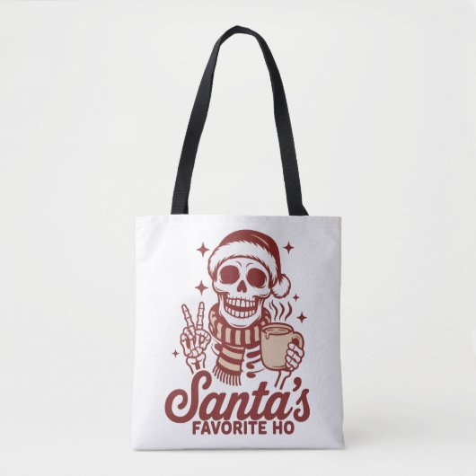 Santa's Favorite Ho Skeleton Snarky Christmas  Draagtas (Voorkant)