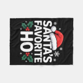 Santa's Favorite Ho Tee Funny Christmas Graphic Fleece Deken (Voorkant (Horizontaal))