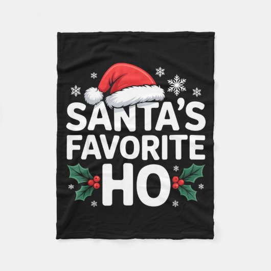 Santa's Favorite Ho Tee Funny Christmas Graphic Fleece Deken (Voorkant)