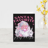 Santa's Favorite Hot Mess Funny Christmas Kaart (Gele Bloem)