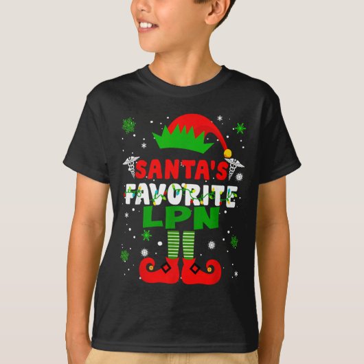 Santa's Favorite Lpn Funny Christmas T-shirt (Voorkant)