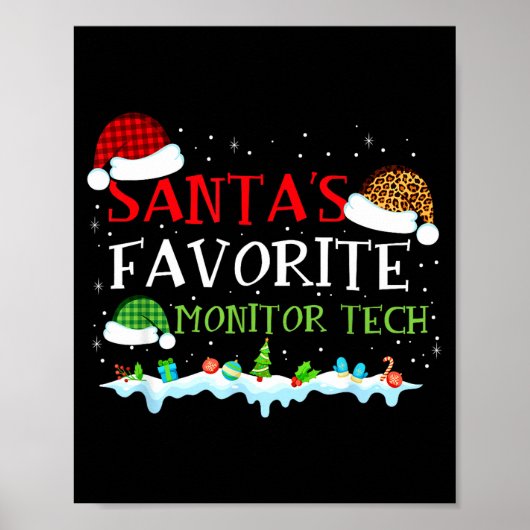 Santa's Favorite Monitor Tech Fun Christmas  Poster (Voorkant)