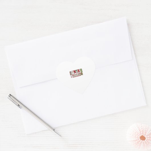 Santa's Favorite Nurse, Merry Nurse, Nurse Christm Hart Sticker (Envelop)