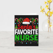Santas Favorite Nurse Rn Christmas Nursing Christm Kaart (Gele Bloem)