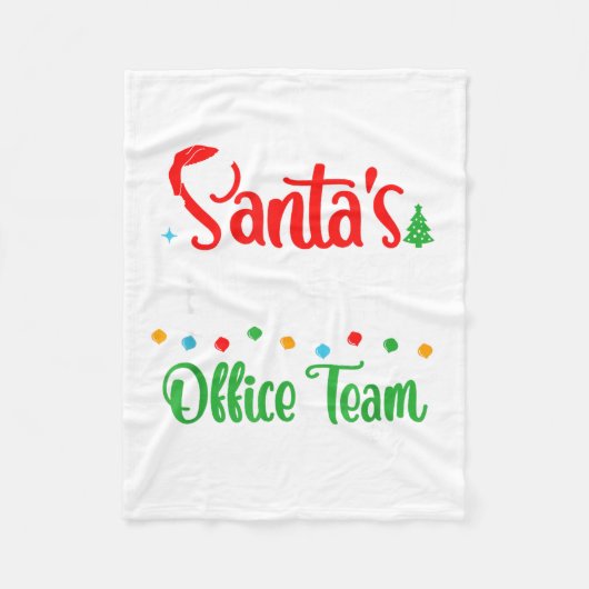 Santa's Favorite Office Team Christmas Lights Sant Fleece Deken (Voorkant)