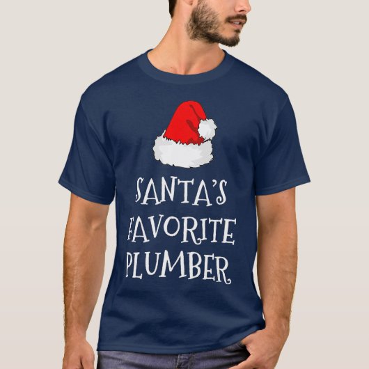 Santas Favorite Plumber Kerstmis Gift T-shirt (Voorkant)