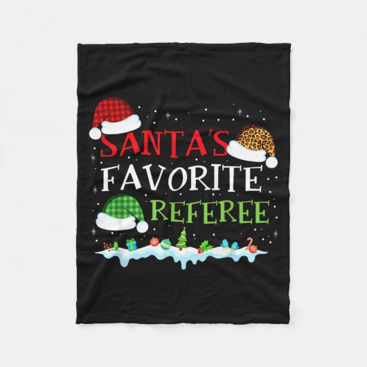 Santa's Favorite Referee Fun Christmas  Fleece Deken (Voorkant)
