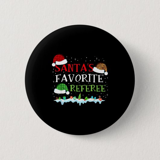 Santa's Favorite Referee Fun Christmas  Ronde Button 5,7 Cm (Voorkant)
