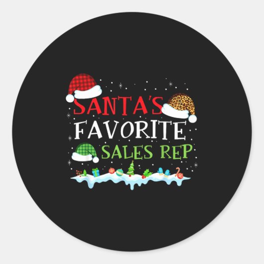 Santa's Favorite S Rep Fun Christmas  Ronde Sticker (Voorkant)