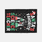 Santa's Favorite Science Teacher Funny Science Chr Fleece Deken (Voorkant (Horizontaal))