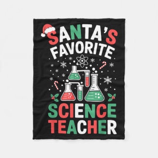 Santa's Favorite Science Teacher Funny Science Chr Fleece Deken