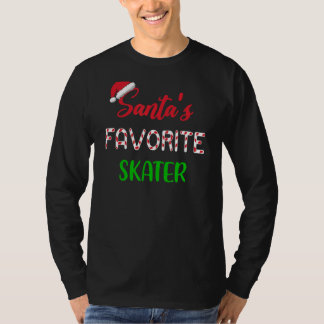 Santas Favorite Skater   Funny Figure Skating Chri T-shirt
