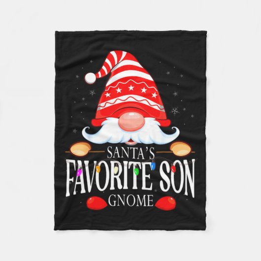 Santas Favorite Son Gnome Matching Christmas Paja  Fleece Deken (Voorkant)