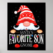 Santa's Favorite Son Gnome Matching Christmas Paja Poster (Voorkant)
