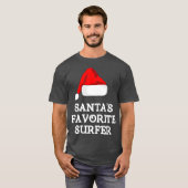 Santas Favorite Surfer Funny kerstcadeSurf T-shirt (Voorkant volledig)