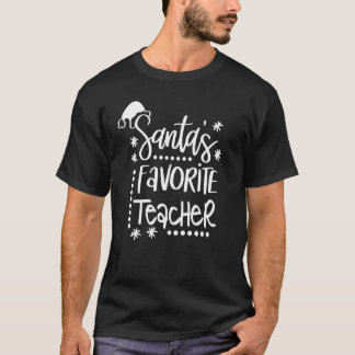Santa's Favorite Teacher  One Merry Teacher Christ T-shirt