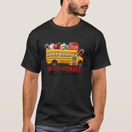 Santa's Favourite Bus Driver Christmas Delivery Ca T-shirt (Voorkant)