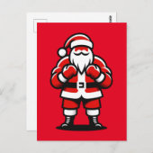 Santa's Feestelijke Vechtavond - Grappig Vakantie Briefkaart (Voorkant / Achterkant)