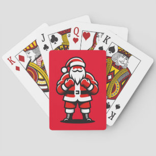 Santa's Feestelijke Vechtavond - Grappig Vakantie Pokerkaarten