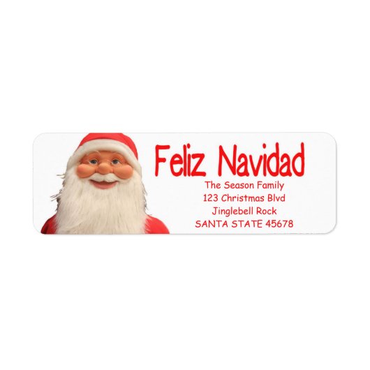 Santa's Feliz Navidad kerstlabel Etiket (Voorkant)