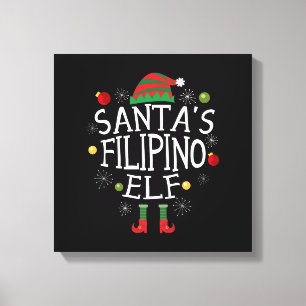 Santa's Filipino Elf - Filipijnen Canvas Afdruk