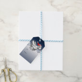 Santa's Flying Christmas Sheep Cadeaulabel (Met Touw)