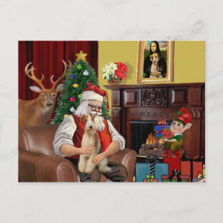 Santa's Fox Terrier Feestdagenkaart