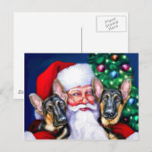 Santa's German Sheperd Dogs Feestdagenkaart (Voorkant / Achterkant)