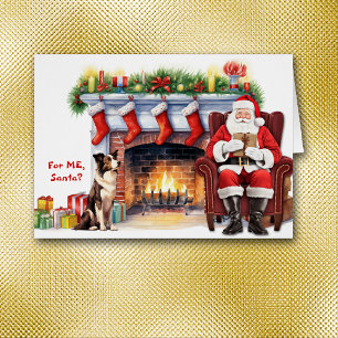 Santa's Gift Border Collie Hond Kerstmis